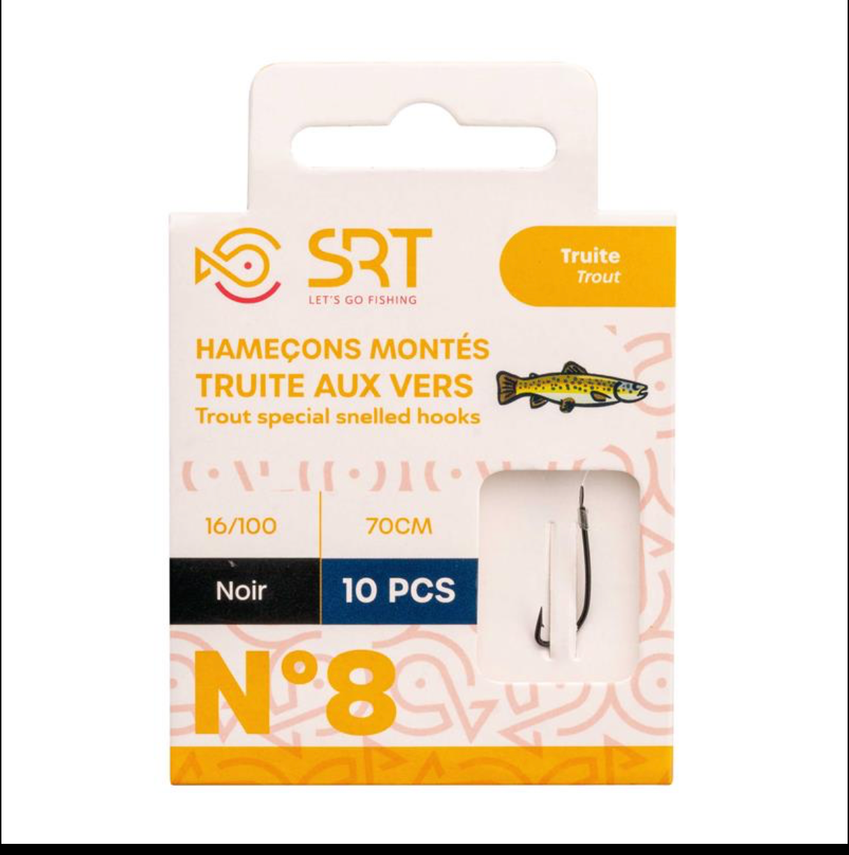Hameçons montés truite aux vers SRT 10 pcs - 70 cm