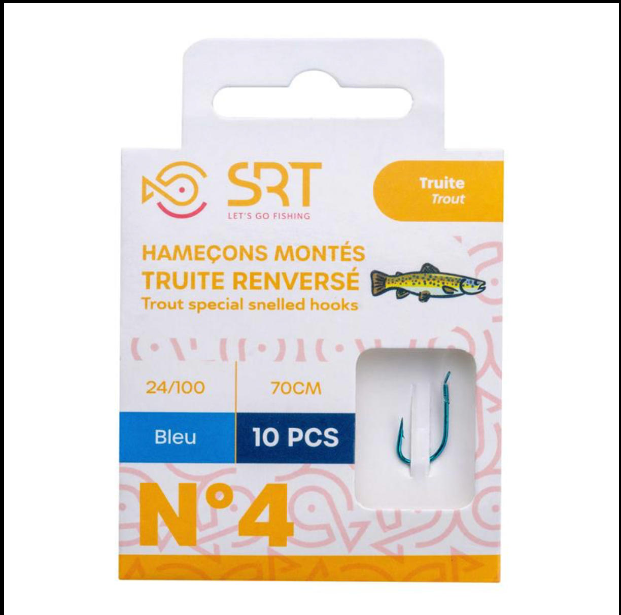 Hameçons montés truite renversé SRT 10 pcs - 70 cm