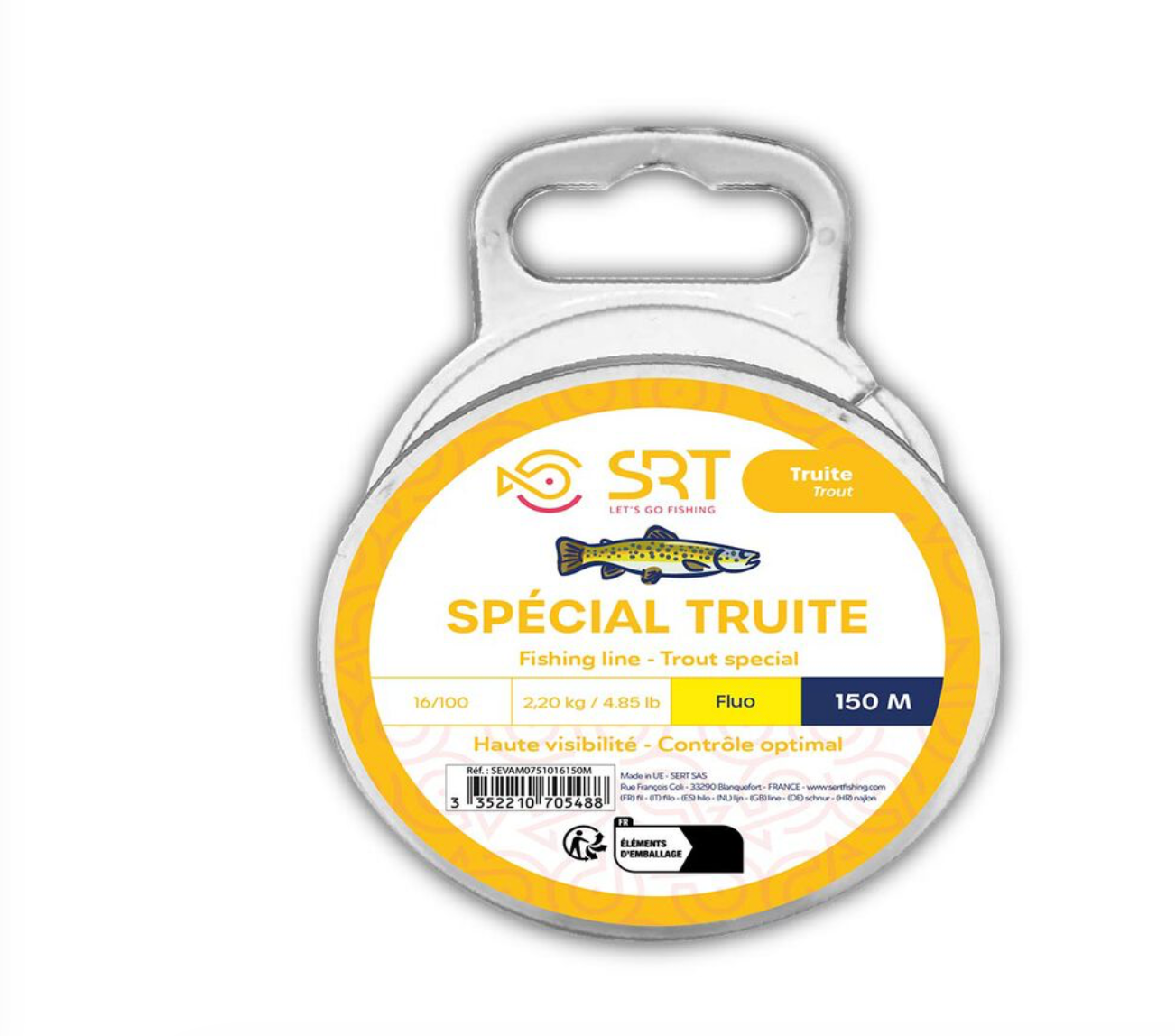 Nylon SRT Spécial Truite Fluo Jaune 150 m