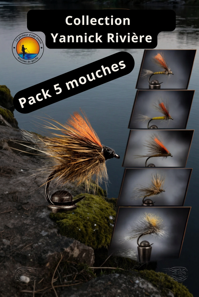 Pack 5 Mouches Yannick Rivière – Des mouches qui prennent du poisson
