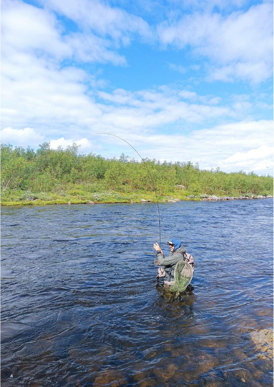 Pêche dans une rivière du Finnmark en Norvège