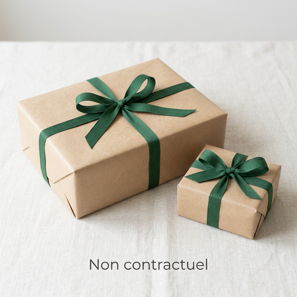 Emballage cadeau avec la mention Non contractuel